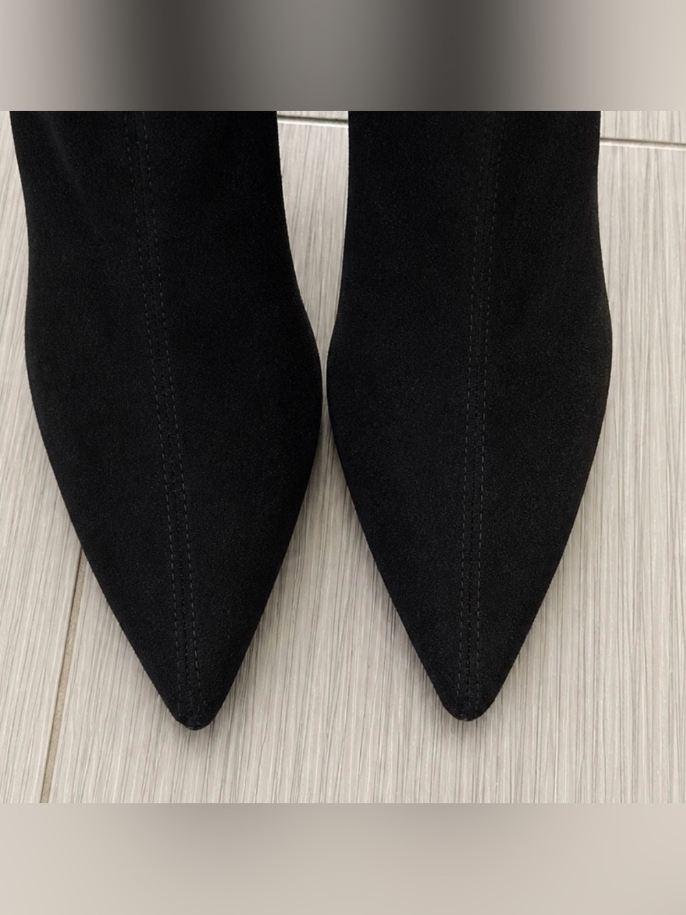 Marc Fisher Black Stretch Knee High Boots Size 7.5  2” Heel - Picture 5 of 9